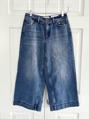 Popsugar Wide Leg Crop Jeans in Vintage Wash
